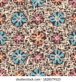 Seamless abstract pattern with the image of flowers
