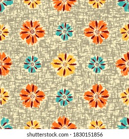 Seamless abstract pattern with the image of flowers
