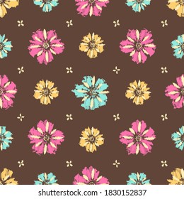 Seamless abstract pattern with the image of flowers
