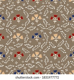 Seamless abstract pattern with the image of flowers
