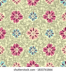 Seamless abstract pattern with the image of flowers
