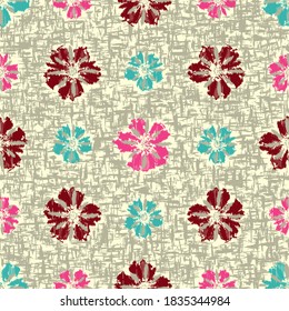 Seamless abstract pattern with the image of flowers

