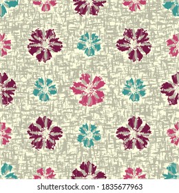 Seamless abstract pattern with the image of flowers
