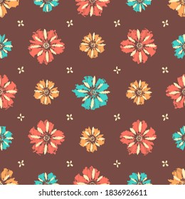 Seamless abstract pattern with the image of flowers
