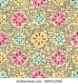Seamless abstract pattern with the image of flowers
