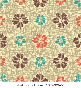 Seamless abstract pattern with the image of flowers
