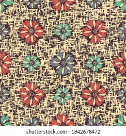 Seamless abstract pattern with the image of flowers
