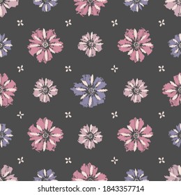 Seamless abstract pattern with the image of flowers
