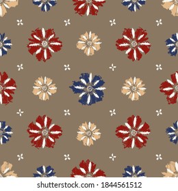 Seamless abstract pattern with the image of flowers
