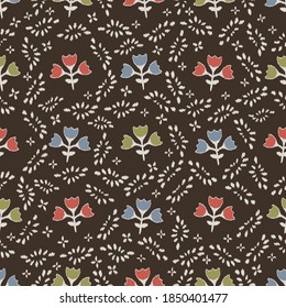 Seamless abstract pattern with the image of flowers

