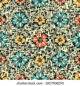 Seamless abstract pattern with the image of flowers
