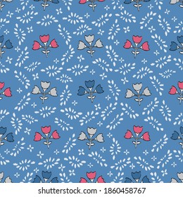 Seamless abstract pattern with the image of flowers
