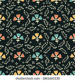 Seamless abstract pattern with the image of flowers
