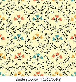 Seamless abstract pattern with the image of flowers
