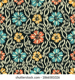 Seamless abstract pattern with the image of flowers
