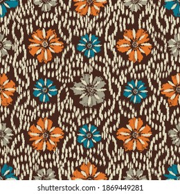 Seamless abstract pattern with the image of flowers
