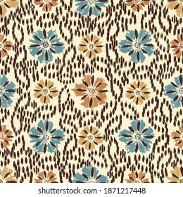 Seamless abstract pattern with the image of flowers
