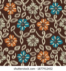 Seamless abstract pattern with the image of flowers
