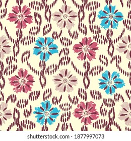 Seamless abstract pattern with the image of flowers
