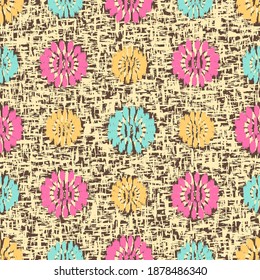 Seamless abstract pattern with the image of flowers
