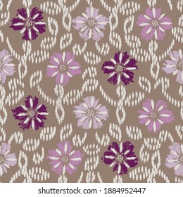 Seamless abstract pattern with the image of flowers
