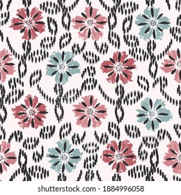 Seamless abstract pattern with the image of flowers
