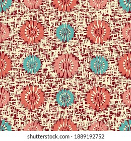Seamless abstract pattern with the image of flowers
