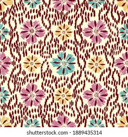 Seamless abstract pattern with the image of flowers
