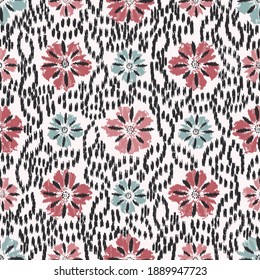 Seamless abstract pattern with the image of flowers
