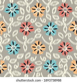 Seamless abstract pattern with the image of flowers
