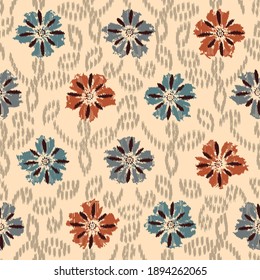 Seamless abstract pattern with the image of flowers
