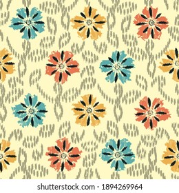 Seamless abstract pattern with the image of flowers
