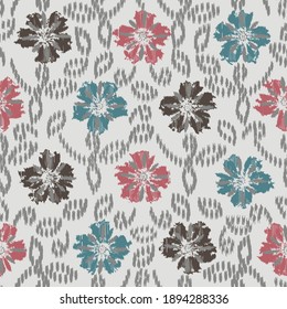 Seamless abstract pattern with the image of flowers
