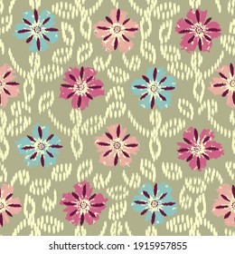 Seamless abstract pattern with the image of flowers
