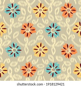 Seamless abstract pattern with the image of flowers

