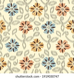 Seamless abstract pattern with the image of flowers
