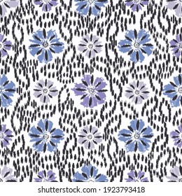 Seamless abstract pattern with the image of flowers
