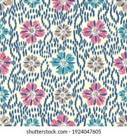 Seamless abstract pattern with the image of flowers
