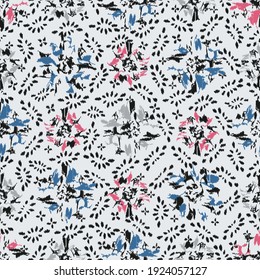 Seamless abstract pattern with the image of flowers
