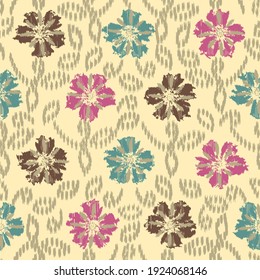 Seamless abstract pattern with the image of flowers
