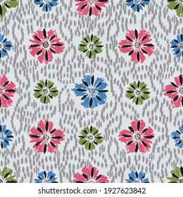 Seamless abstract pattern with the image of flowers
