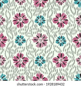 Seamless abstract pattern with the image of flowers
