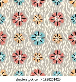 Seamless abstract pattern with the image of flowers
