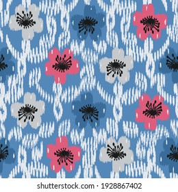 Seamless abstract pattern with the image of flowers
