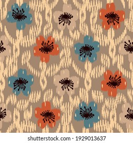 Seamless abstract pattern with the image of flowers
