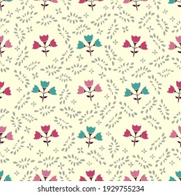 Seamless abstract pattern with the image of flowers
