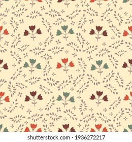 Seamless abstract pattern with the image of flowers
