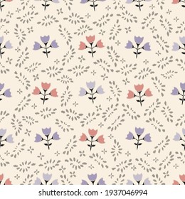 Seamless abstract pattern with the image of flowers
