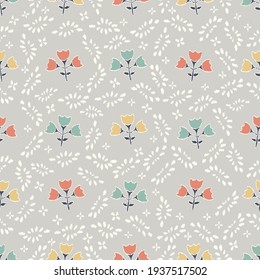 Seamless abstract pattern with the image of flowers
