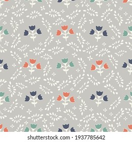 Seamless abstract pattern with the image of flowers
